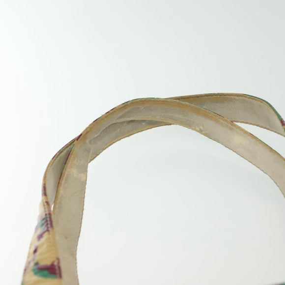 CHANEL Tote Bag Canvas PVC Green Silver CC Auth 140713