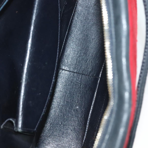 CHANEL V Stitch Shoulder Bag Cotton Red Gold CC Auth 140715