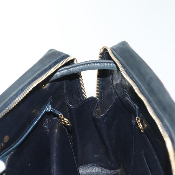 CHANEL V Stitch Shoulder Bag Cotton Red Gold CC Auth 140715