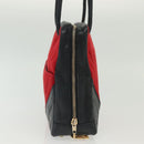 CHANEL V Stitch Shoulder Bag Cotton Red Gold CC Auth 140715-5