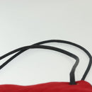 CHANEL V Stitch Shoulder Bag Cotton Red Gold CC Auth 140715-8