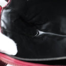 CELINE Macadam Canvas Shoulder Bag Leather Bordeaux Gold Auth 140717-19