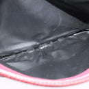 CELINE Macadam Canvas Shoulder Bag Leather Bordeaux Gold Auth 140717-21