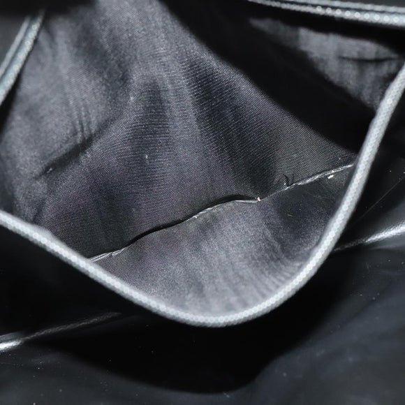 CELINE Macadam Canvas Shoulder Bag Leather Bordeaux Gold Auth 140717