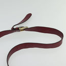 CELINE Macadam Canvas Shoulder Bag Leather Bordeaux Gold Auth 140717-8