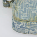 FENDI Zucca Canvas Shoulder Bag Denim Light Blue Gold Auth 140722-9