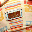 FENDI Zucca Canvas Shoulder Bag Denim Light Blue Gold Auth 140722-10