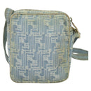FENDI Zucca Canvas Shoulder Bag Denim Light Blue Gold Auth 140722-2