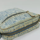 FENDI Zucca Canvas Shoulder Bag Denim Light Blue Gold Auth 140722-6