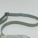 FENDI Zucca Canvas Shoulder Bag Denim Light Blue Gold Auth 140722-8
