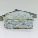 FENDI Zucca Canvas Shoulder Bag Denim Light Blue Gold Auth 140722-5