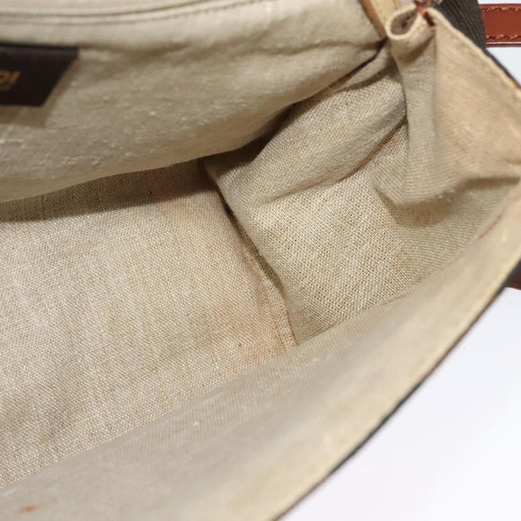 FENDI Pecan Canvas Hand Bag 2way Black Brown Auth 140723