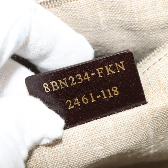 FENDI Pecan Canvas Hand Bag 2way Black Brown Auth 140723