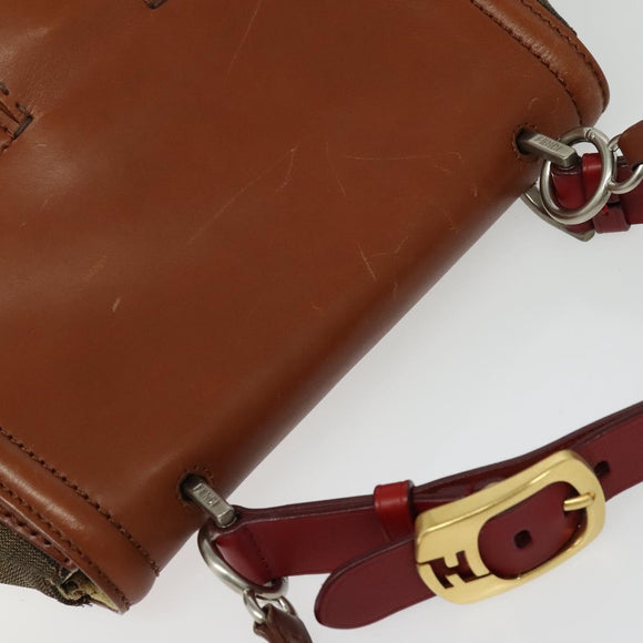 FENDI Pecan Canvas Hand Bag 2way Black Brown Auth 140723