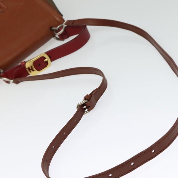 FENDI Pecan Canvas Hand Bag 2way Black Brown Auth 140723