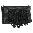 PRADA Shoulder Bag Leather Black Silver Auth 140724-1