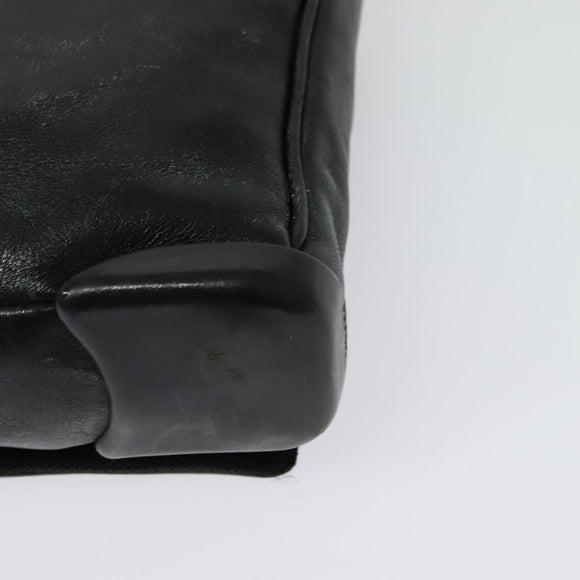 PRADA Shoulder Bag Leather Black Silver Auth 140724