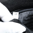 PRADA Shoulder Bag Leather Black Silver Auth 140724-12
