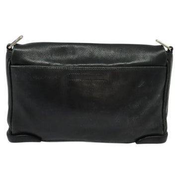 PRADA Shoulder Bag Leather Black Silver Auth 140724 - 0
