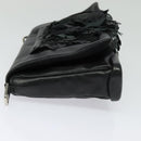 PRADA Shoulder Bag Leather Black Silver Auth 140724-3