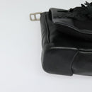 PRADA Shoulder Bag Leather Black Silver Auth 140724-7