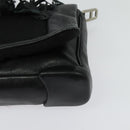 PRADA Shoulder Bag Leather Black Silver Auth 140724-14