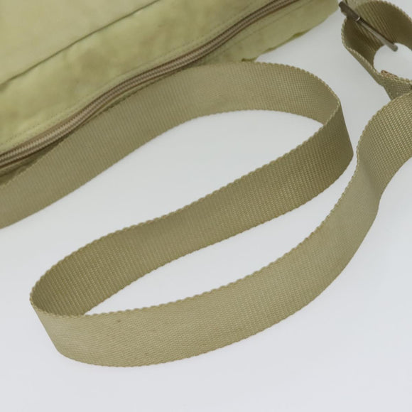 PRADA Shoulder Bag Nylon Beige Silver Auth 140725