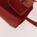 GUCCI Bamboo Backpack Suede Red Gold 003 2058 0016 Auth 140726-12