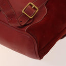 GUCCI Bamboo Backpack Suede Red Gold 003 2058 0016 Auth 140726-14