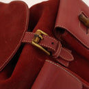GUCCI Bamboo Backpack Suede Red Gold 003 2058 0016 Auth 140726-16