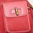 GUCCI Bamboo Backpack Suede Red Gold 003 2058 0016 Auth 140726-23