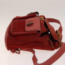 GUCCI Bamboo Backpack Suede Red Gold 003 2058 0016 Auth 140726-4