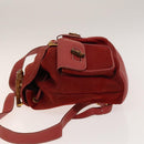 GUCCI Bamboo Backpack Suede Red Gold 003 2058 0016 Auth 140726-5