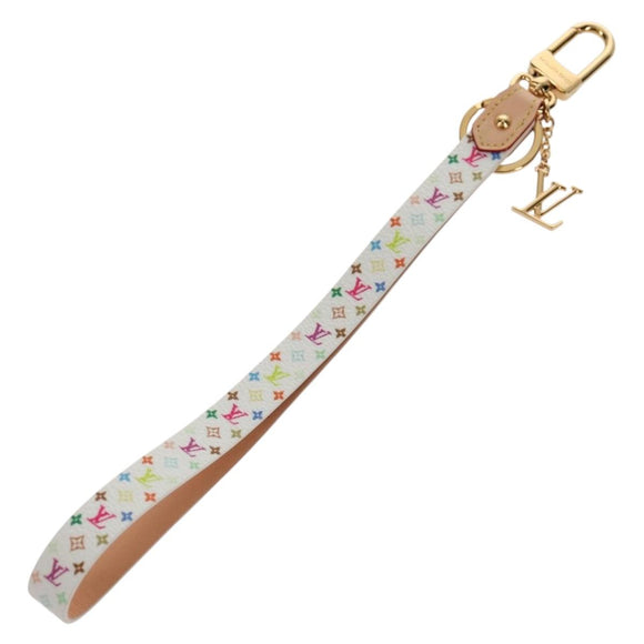 LOUIS VUITTON Multicolor Dragonne XL Key Ring White M02463 LV Auth 140727M