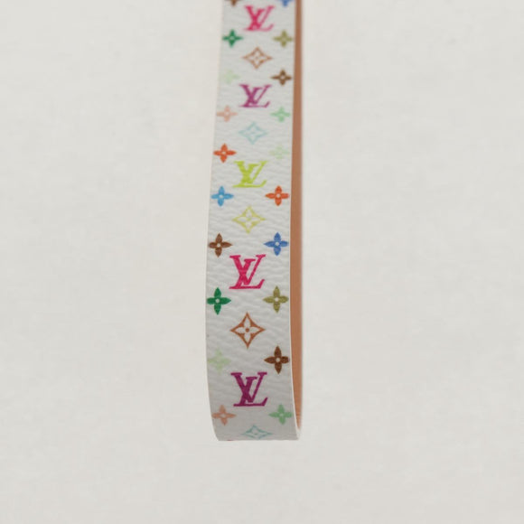 LOUIS VUITTON Multicolor Dragonne XL Key Ring White M02463 LV Auth 140727M
