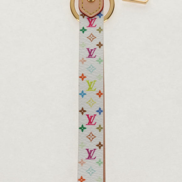 LOUIS VUITTON Multicolor Dragonne XL Key Ring White M02463 LV Auth 140727M