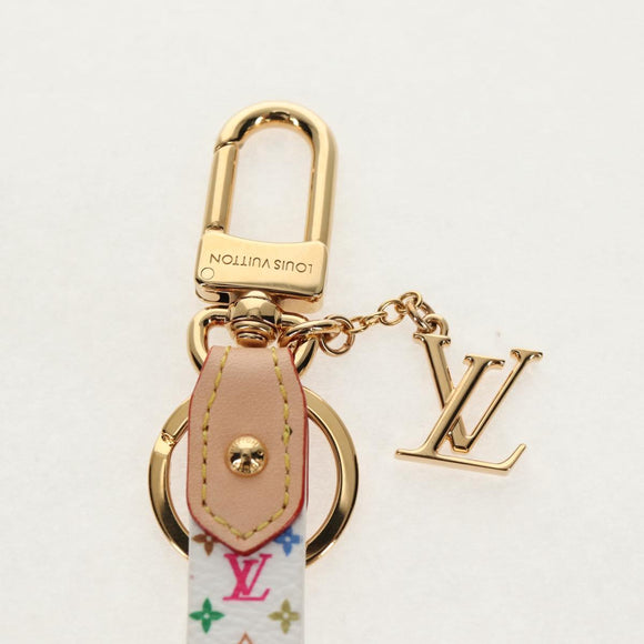 LOUIS VUITTON Multicolor Dragonne XL Key Ring White M02463 LV Auth 140727M