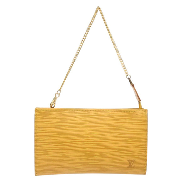 LOUIS VUITTON Epi Bucket PM Pouch Yellow LV Auth 140748