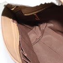 Salvatore Ferragamo Gancini Hand Bag Punching leather Brown Gold Auth 140750-19