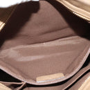 Salvatore Ferragamo Gancini Hand Bag Punching leather Brown Gold Auth 140750-20