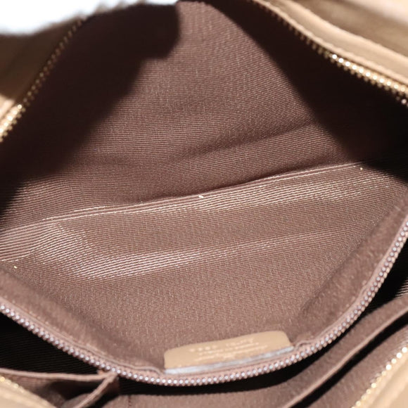 Salvatore Ferragamo Gancini Hand Bag Punching leather Brown Gold Auth 140750