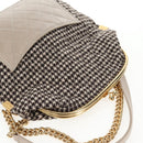 CHANEL Matelasse Chain Shoulder Bag tweed Beige Gold CC Auth 140752V-9