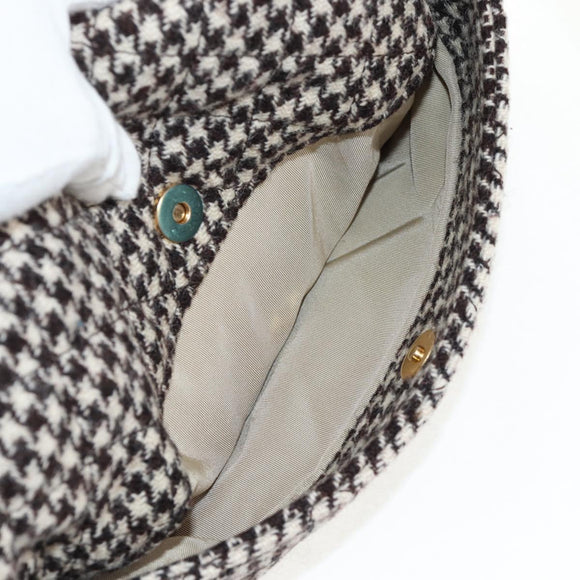 CHANEL Matelasse Chain Shoulder Bag tweed Beige Gold CC Auth 140752V