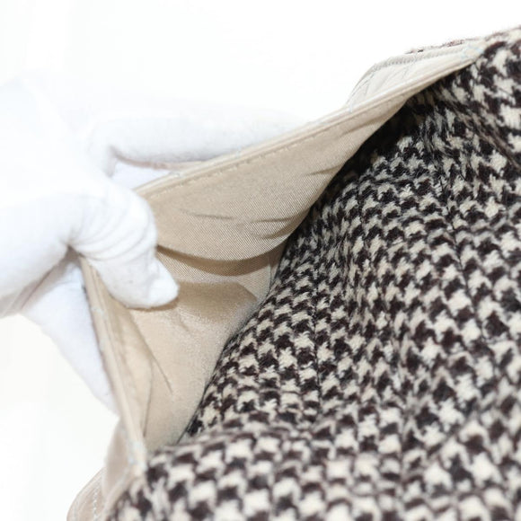 CHANEL Matelasse Chain Shoulder Bag tweed Beige Gold CC Auth 140752V