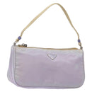 PRADA Accessory Pouch Nylon Purple Silver Auth 140755-1