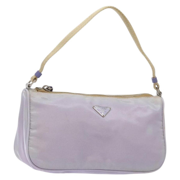 PRADA Accessory Pouch Nylon Purple Silver Auth 140755