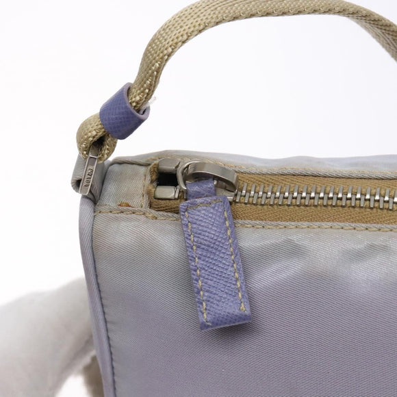 PRADA Accessory Pouch Nylon Purple Silver Auth 140755