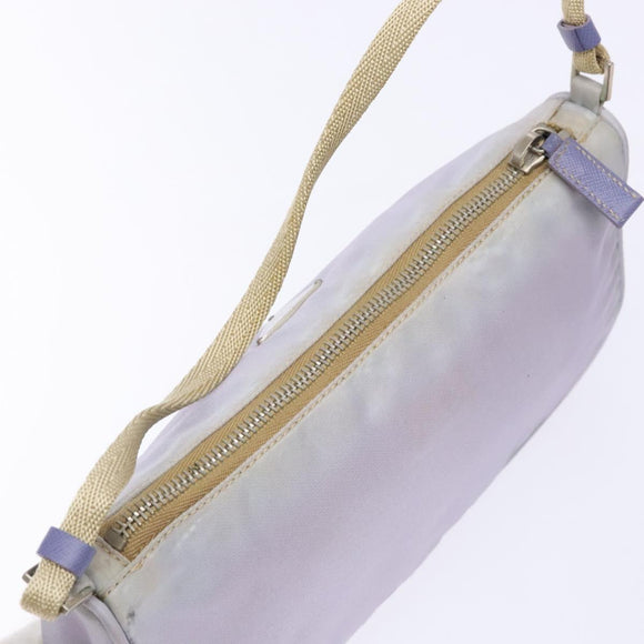PRADA Accessory Pouch Nylon Purple Silver Auth 140755