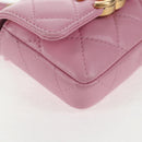 CHANEL Matelasse Chain Shoulder Bag Lamb Skin Pink Gold CC Auth 140756SAM-19