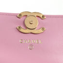 CHANEL Matelasse Chain Shoulder Bag Lamb Skin Pink Gold CC Auth 140756M-9
